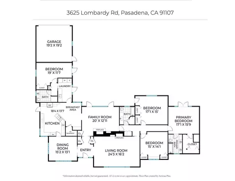 Floorplan - 3625 Lombardy, Pasadena, CA 91107 photo 1 of 1