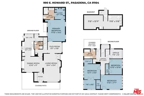 Floorplan - 990 E Howard St, Pasadena, CA 91104 photo 1 of 1