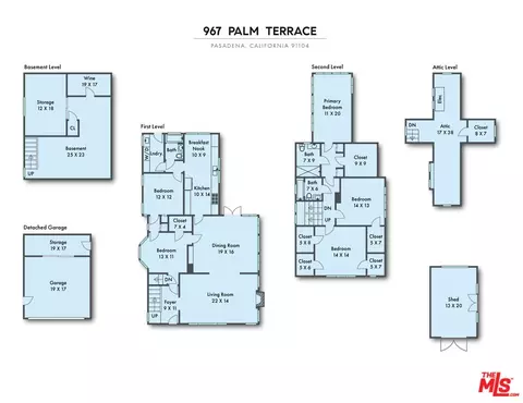 Floorplan - 967 Palm Ter, Pasadena, CA 91104 photo 1 of 3