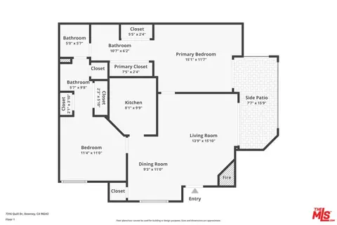 Floorplan - 7316 Quill Dr #8, Downey, CA 90242 photo 2 of 2