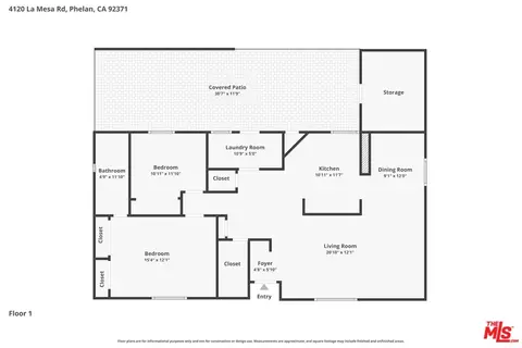 Floorplan - 4120 La Mesa Rd, Phelan, CA 92371 photo 1 of 1