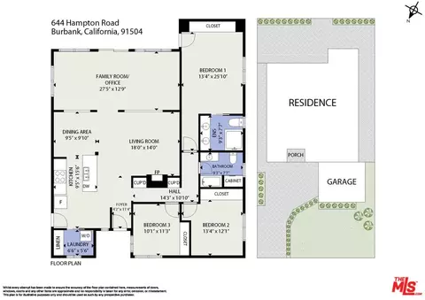 Floorplan - 644 Hampton Rd, Burbank, CA 91504 photo 1 of 1