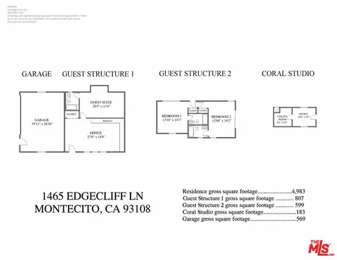 Floorplan - 1465 Edgecliff Ln, Montecito, CA 93108 photo 2 of 2