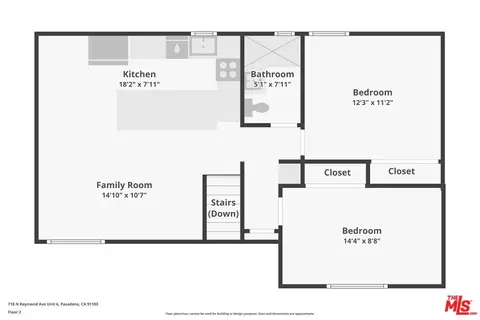 Floorplan - 718 N Raymond Ave #6, Pasadena, CA 91103 photo 2 of 3