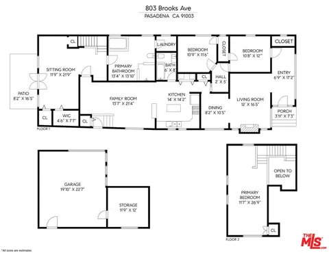 Floorplan - 803 Brooks Ave, Pasadena, CA 91103 photo 1 of 1