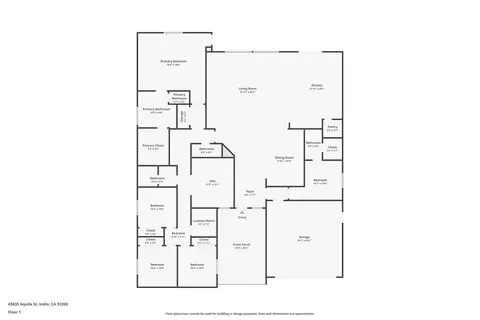 Floorplan - 43635 Aquila St, Indio, CA 92203 photo 1 of 1