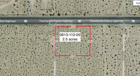 2 5 Acres On Hwy 62 Near Hendys Rd, Twentynine Palms, CA 92277