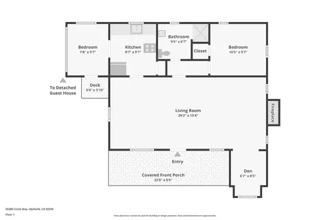 Floorplan - 55280 Circle Way, Idyllwild, CA 92549 photo 1 of 2