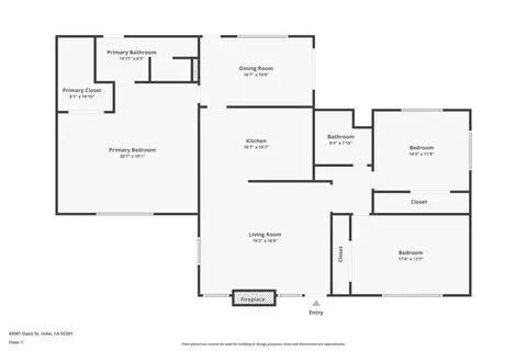 Floorplan - 43581 Oasis St, Indio, CA 92201 photo 1 of 3