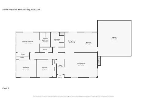 Floorplan - 56771 Piute Trl, Yucca Valley, CA 92284 photo 1 of 1