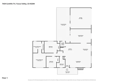 Floorplan - 7429 Cardillo Trl, Yucca Valley, CA 92284 photo 1 of 1