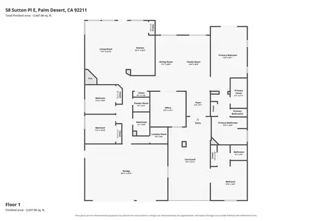 Floorplan - 58 Sutton Pl E, Palm Desert, CA 92211 photo 1 of 1