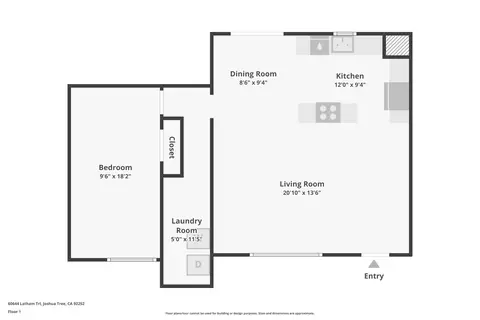Floorplan - 60644 Latham Trl, Joshua Tree, CA 92252 photo 1 of 2