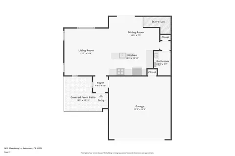 Floorplan - 1410 Silverberry Ln, Beaumont, CA 92223 photo 1 of 3