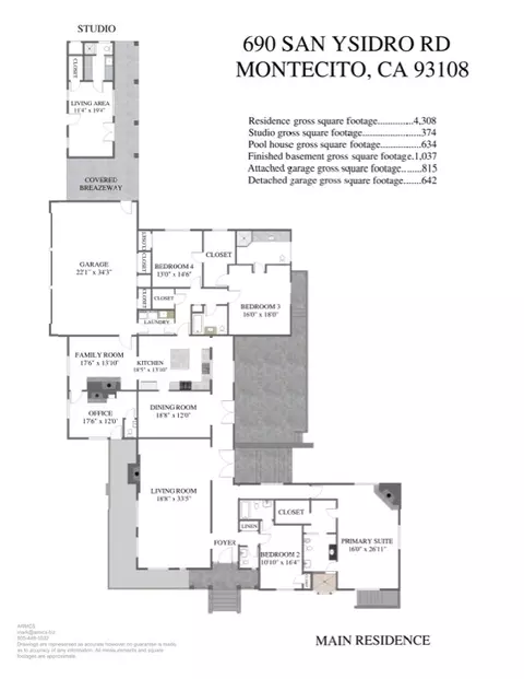 Floorplan - 690 San Ysidro Rd, Montecito, CA 93108 photo 1 of 2