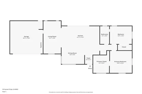 Floorplan - 913 Sunset Pl, Ojai, CA 93023 photo 1 of 1