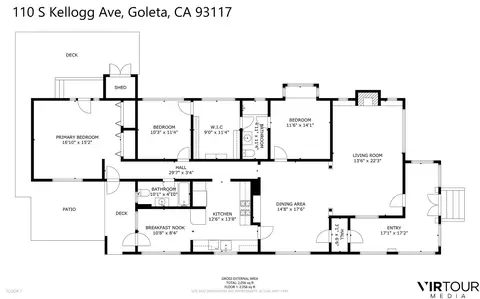 Floorplan - 110 S Kellogg Ave, Goleta, CA 93117 photo 1 of 1