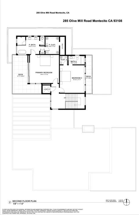 Floorplan - 285 Olive Mill Rd, Montecito, CA 93108 photo 3 of 3