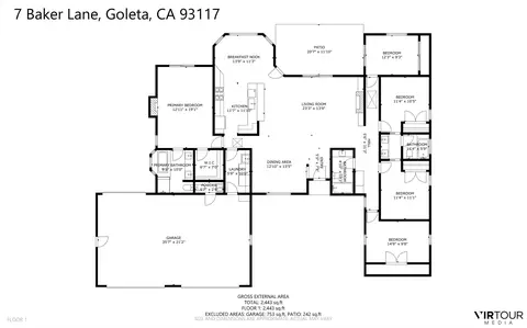 Floorplan - 7 Baker Ln, Goleta, CA 93117 photo 1 of 1