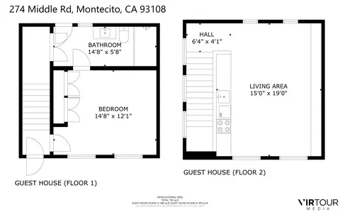 Floorplan - 274 Middle Rd, Montecito, CA 93108 photo 2 of 3