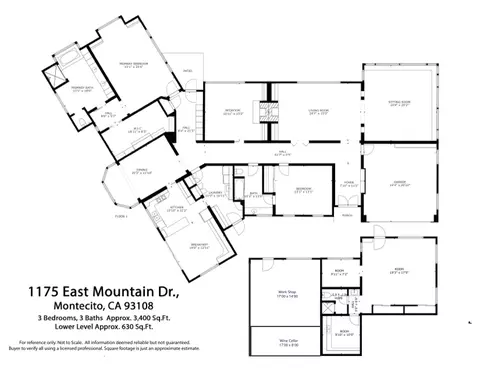 Floorplan - 1175 E Mountain Dr, Montecito, CA 93108 photo 1 of 1
