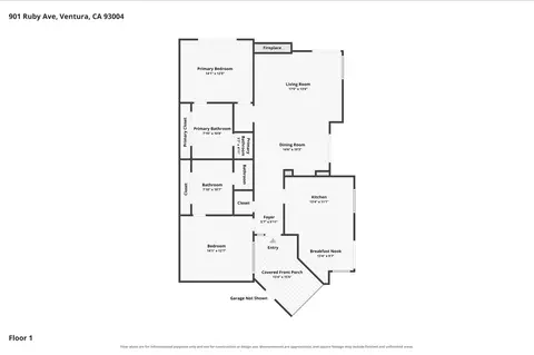 Floorplan - 901 Ruby Ave, Ventura, CA 93004 photo 1 of 1