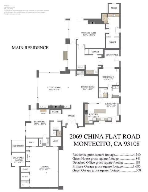 Floorplan - 2069 China Flat Rd, Montecito, CA 93108 photo 1 of 2