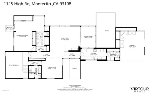 Floorplan - 1125 High Rd, Montecito, CA 93108 photo 2 of 3