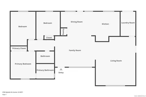 Floorplan - 9780 Highdale Rd, Santee, CA 92071 photo 1 of 1