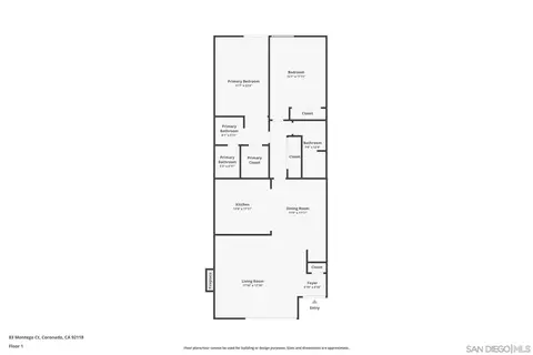 Floorplan - 83 Montego Ct, Coronado, CA 92118 photo 1 of 1