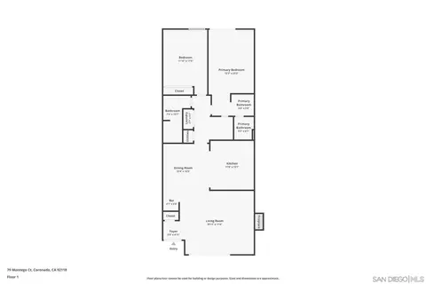 Floorplan - 79 Montego Ct, Coronado, CA 92118 photo 1 of 1
