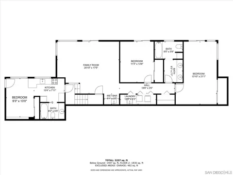 Floorplan - 4920 Beaumont Dr, La Mesa, CA 91941 photo 1 of 4