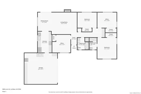 Floorplan - 9280 Loren Dr, La Mesa, CA 91942 photo 1 of 1