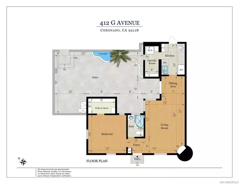 Floorplan - 412 G Ave, Coronado, CA 92118 photo 1 of 1