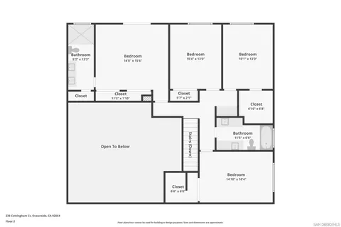Floorplan - 235 Cottingham Ct, Oceanside, CA 92054 photo 2 of 3