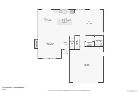 Floorplan - 235 Cottingham Ct, Oceanside, CA 92054 photo 1 of 3