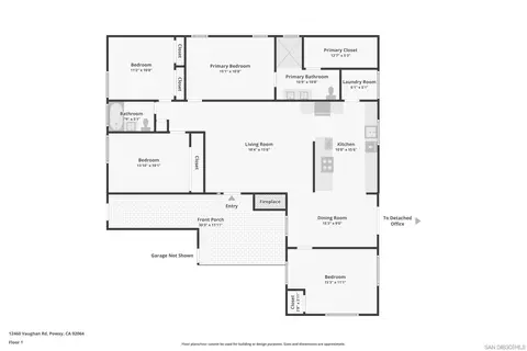 Floorplan - 12460 Vaughan Rd, Poway, CA 92064 photo 1 of 3