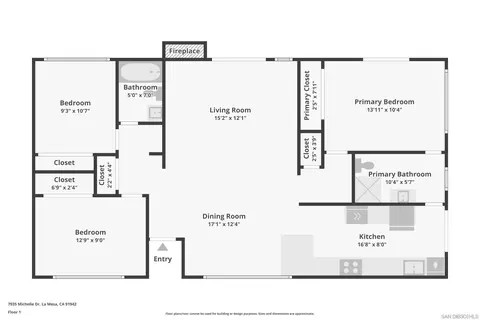 Floorplan - 7935 Michelle Dr, La Mesa, CA 91942 photo 1 of 1