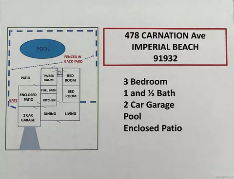 Floorplan - 478 Carnation Ave, Imperial Beach, CA 91932 photo 1 of 1