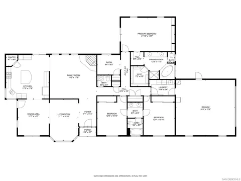 Floorplan - 9116 Paradise Park Dr, Lakeside, CA 92040 photo 1 of 1