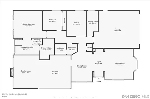 Floorplan - 2103 View Crest Gln, Escondido, CA 92026 photo 1 of 1