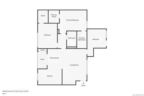 Floorplan - 4800 Williamsburg Ln #138, La Mesa, CA 91942 photo 1 of 1