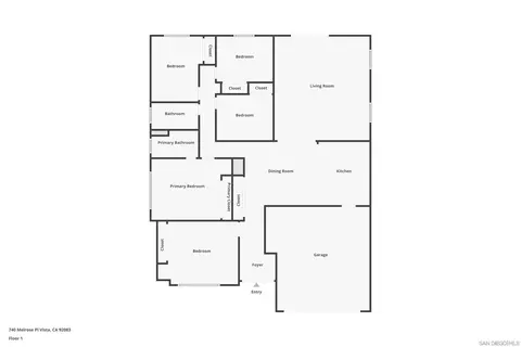 Floorplan - 740 Melrose Pl, Vista, CA 92083 photo 1 of 1
