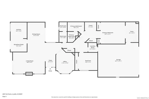 Floorplan - 2267 Via Pravia, La Jolla, CA 92037 photo 1 of 1