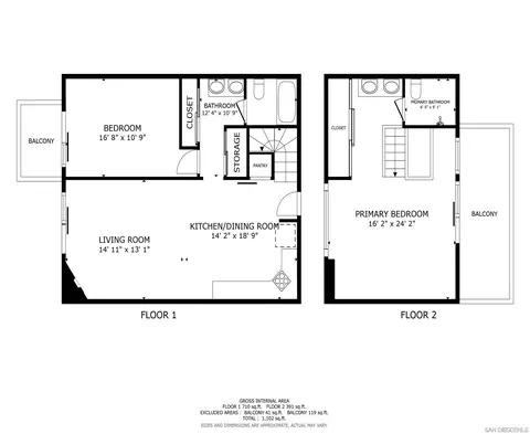 Floorplan - 999 N Pacific St #B308, Oceanside, CA 92054 photo 1 of 1