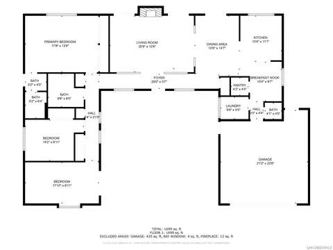 Floorplan - 28885 Stonegate Dr, Valley Center, CA 92082 photo 1 of 1