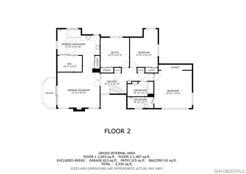 Floorplan - 13640 Poway Springs Rd, Poway, CA 92064 photo 2 of 3