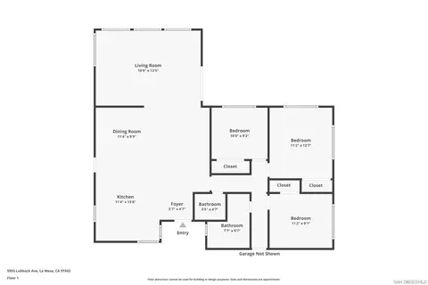 Floorplan - 5953 Lubbock Ave, La Mesa, CA 91942 photo 1 of 1