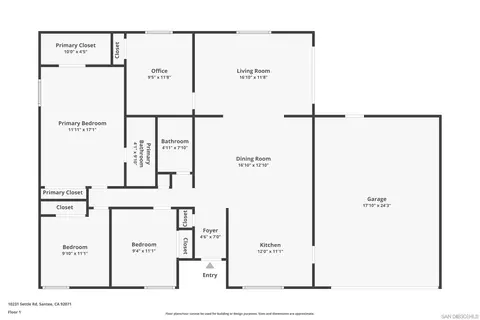 Floorplan - 10231 Settle Rd, Santee, CA 92071 photo 1 of 1