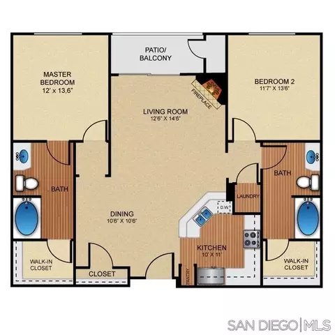 Floorplan - 9263 Regents Rd #B208, La Jolla, CA 92037 photo 1 of 1